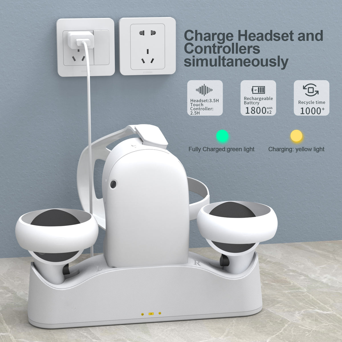 VR Glasses Handle Magnetic Base Charger With Battery Set