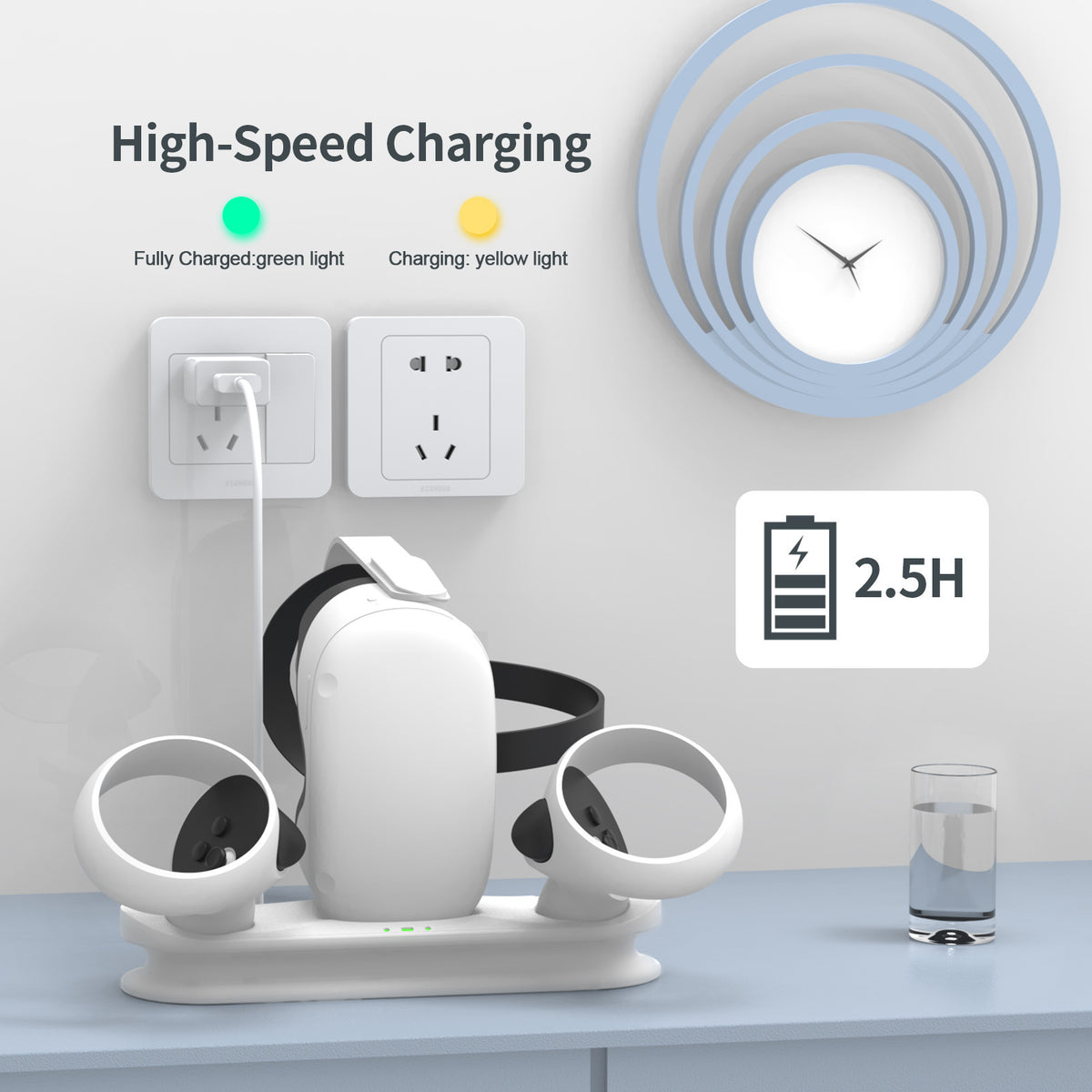 VR Glasses Handle Magnetic Base Charger With Battery Set